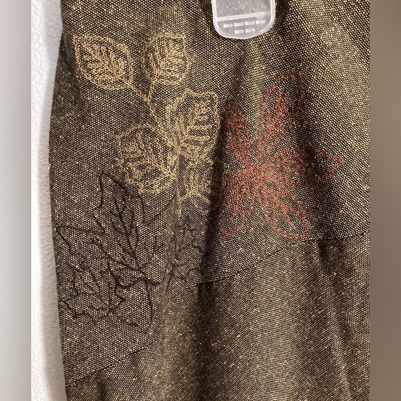 NortonStudio Petites 16P women’s Fall midi skirt embroidered leaves NEW - Picture 6 of 10